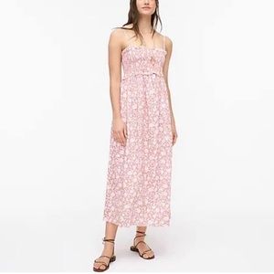 J. Crew Smocked Floral Midi Dress in Rose Vines Size XS